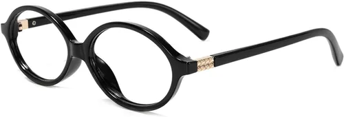 Miniatura 20 de Slocyclub - Lentes de bloqueo de luz azul de moda ovaladas para mujeres y hombres, anteojos vintage con armazón pequeño ovalado retro, Whiskey