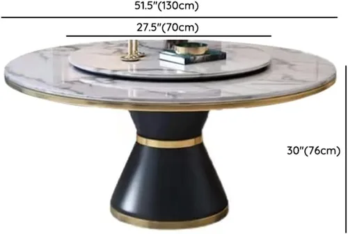 Miniatura 4 de LITFAD Glam Marble Furniture - Mesa de comedor y sillas de altura estándar para 4 mesas de comedor giratorias para restaurante casero, juego de 5