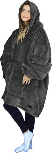 Miniatura 8 de Tirrinia Sudadera Manta de Gran Tamaño con Capucha, Mantas Sherpa Esponjosas Vestibles, Manta Sudadera Reversible y Acogedora, Regalo para Adultos #