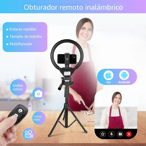 Miniatura 4 de Sensyne Anillo de luz de 12 pulgadas con palo selfie de 67 pulgadas, trípode y soporte para teléfono, control remoto selfie de luz circular