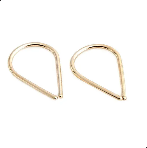 Miniatura 24 de 13mm de plata de ley 20 GA Aretes de aro invertidos colgantes de lágrima hipoalergénicos ligeros con hilo para mujer