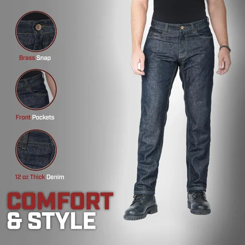 Miniatura 2 de WICKED STOCK Pantalones de Motocicleta para Hombres - Jeans de Motociclismo - Pantalones de Mezclilla con Armadura para Motocicleta Dual
