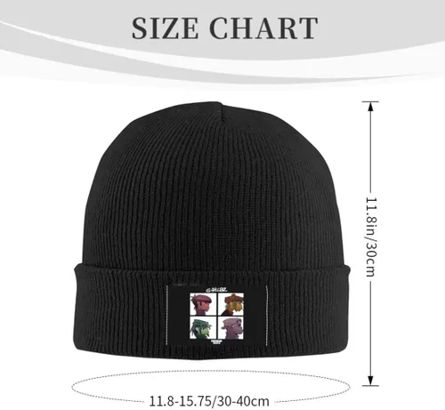 Miniatura 3 de Gorillaz Gorro de punto con estampado para hombres y mujeres, gorro de punto cálido, para exteriores e invierno