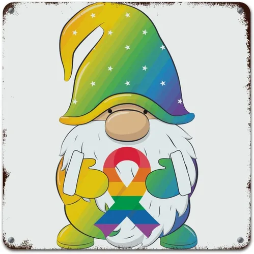 Miniatura 25 de Placa de pared con diseño de bandera de Estados Unidos, diseño retro vintage de arcoíris, letrero de metal LGBTQ, orgullo gay, regalo del mes