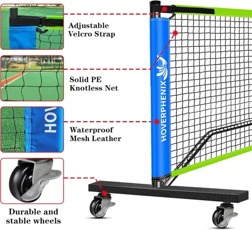 Miniatura 2 de Portable Pickleball Net - 22FT Regualtion Size Pickle Ball Net，Weather Resistant Steady Steel Frame and Carry Bag for Indoor, Outdoor, Driveway