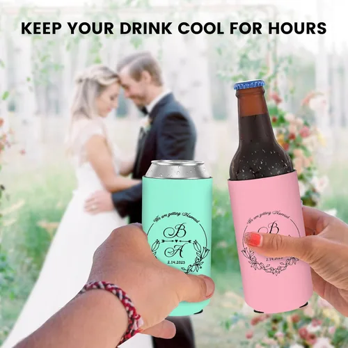 Miniatura 6 de Enfriadores de latas delgadas personalizadas para cerveza delgada de 12 onzas y refrescos duros, soporte para enfriadores de latas de neopreno