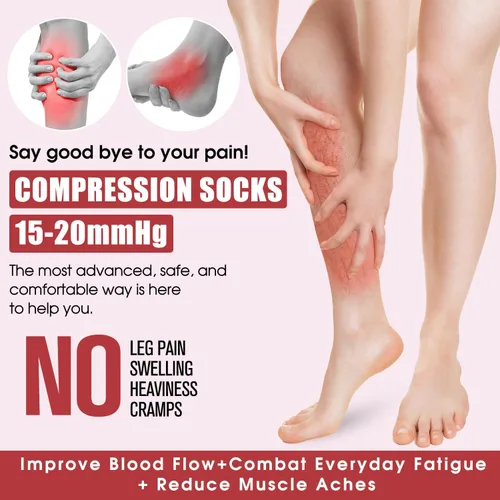 Miniatura 4 de COOLOVER 4 pares de calcetines de compresión para mujeres y hombres, el mejor apoyo para circulación, correr, atletismo, enfermería, viajes, embarazo