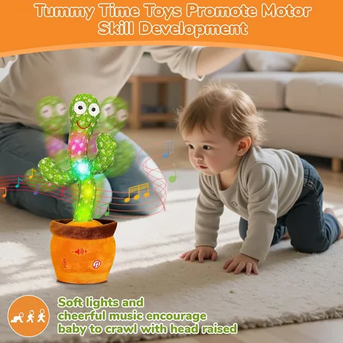 Miniatura 4 de Juguete de cactus que habla bailando, juguete de cactus que imita el canto del bebé, repite lo que dices, juguetes musicales interactivos para niños