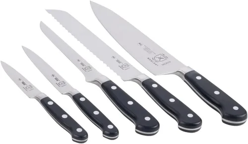 Miniatura 5 de Mercer Culinary - M23505 Juego de Cuchillos Forjados Renaissance con Bloque, 6 Piezas, Bloque de Madera con Vidrio Templado