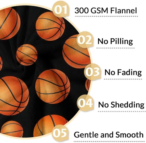 Miniatura 4 de Manta de baloncesto suave, afelpada y cálida, manta pequeña de 50 x 40 pulgadas para oficina, silla, manta deportiva negra, regalos para niños