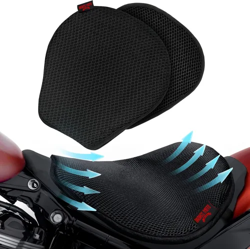 Miniatura 8 de Badass Moto Funda de asiento de motocicleta de malla fresca con inserto acolchado extraíble - X largo