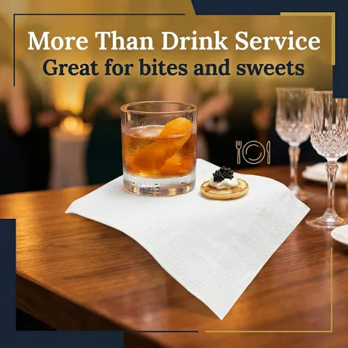 Miniatura 7 de Servilletas desechables blancas para bebidas – 1000 servilletas de cóctel, servilletas de papel absorbentes, a granel para fiestas, bares, catering