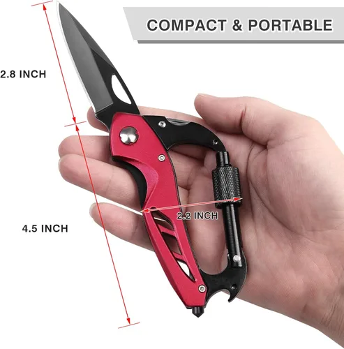 Miniatura 5 de FUNBRO Cuchillo multiherramienta (Rojo)