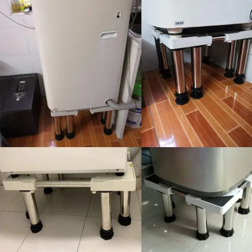 Miniatura 7 de Base antideslizante para lavadora, soporte para nevera, base ajustable multifuncional para lavadora y secadora, soporte de pedestal