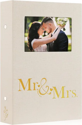 Miniatura 8 de Lanpn Álbum de fotos de boda de 4 x 6 pulgadas, 2 paquetes, cada paquete tiene capacidad para 50 imágenes, mini álbumes de fotos de boda