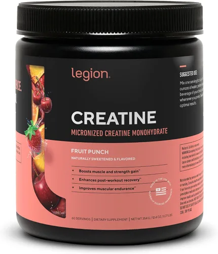 LEGION Suplemento de monohidrato de creatina micronizada, polvo de creatina limpia para ganancia muscular y recuperación después del entrenamiento,