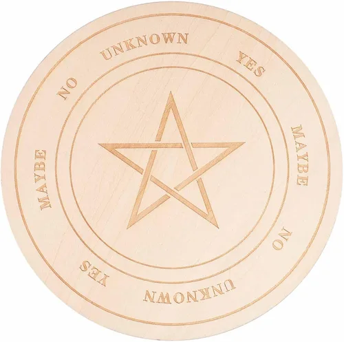 GORGECRAFT Tablero de péndulo con patrón de estrellas de 5.866 in, tablero de mensajes de metafísica de adivinación de madera, tableros de tallado