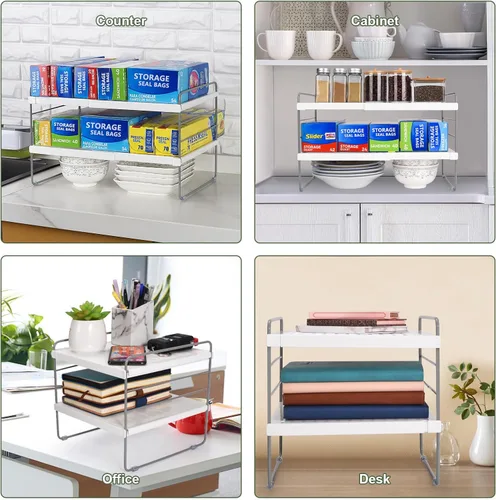 Miniatura 6 de Organización y almacenamiento de despensa para cocina, estante organizador de caja de papel de cocina expandible, organizador de papel de aluminio