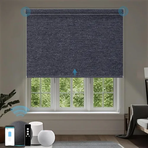 Miniatura 43 de Persiana Motorizada, Compatible con Homekit Thread-Enabled, Persianas Inteligentes 100% Opacas con Control Remoto, Persiana Enrollable Eléctrica