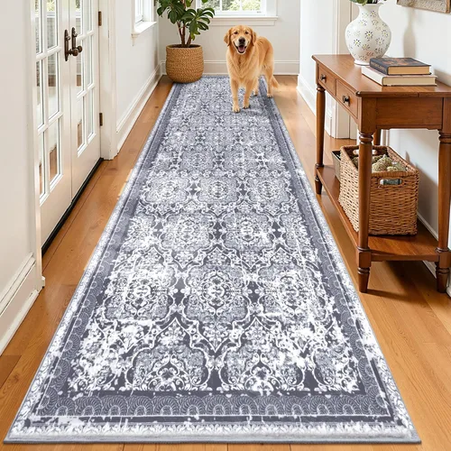 Miniatura 58 de Vaukki - Alfombra de pasillo, suave y peluda, alfombra antideslizante lavable, para lavandería, cocina, granja, baño, entrada y dormitorio
