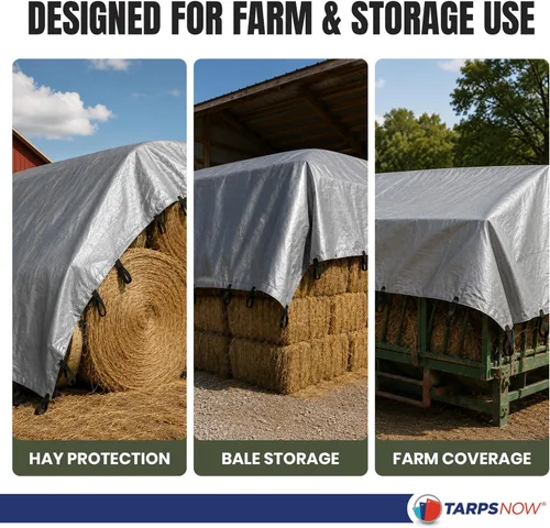 Miniatura 4 de Tarps Now Lona de heno impermeable resistente de 25 x 33 pies Cubierta de lona de polietileno multiusos de 12 mil Ojales de latón #2