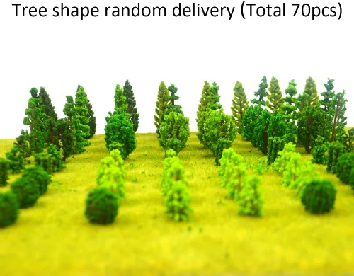 Miniatura 5 de 70pcs Mini modelo árboles tren paisaje mixto miniatura árboles artificial Wargame falso árbol ferrocarril paisaje diorama suministros paisaje