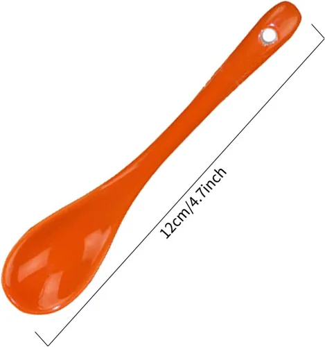 Cucharas de cerámica para sopa de 5 pulgadas para café, té, yogur, helado, aperitivos y postres, juego de 8 (colores surtidos)