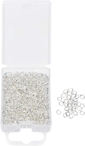 Shapenty 1200 anillos de salto abiertos de hierro chapados en plata, a granel, para manualidades, aretes, collares, pulseras, colgantes,