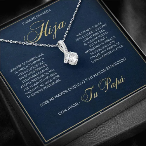 Miniatura 2 de Leo's Print Shop Para Mi Querida Hija Con Amor Regalo Para Mujer Joya Collar Mensaje Personalizado Para Hija Joyería Para Hija De Mamá, Regalo De