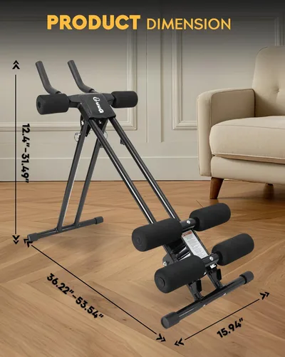 Miniatura 7 de Máquina de entrenamiento abdominal abdominal: ajustable abdominal, plegable, equipo de entrenamiento de fuerza de núcleo, entrenamiento de estómago