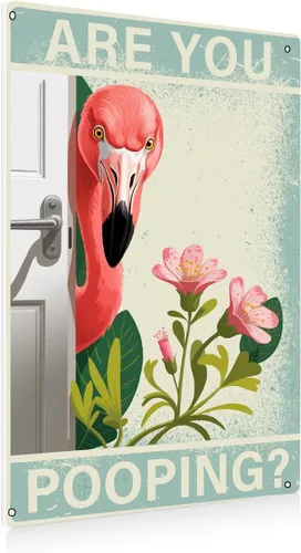 Miniatura 39 de BEASTZHENG - Letrero de hojalata de baño rústico de metal - Letrero de metal decorativo para pared - Letrero de baño de casa de campo con cita