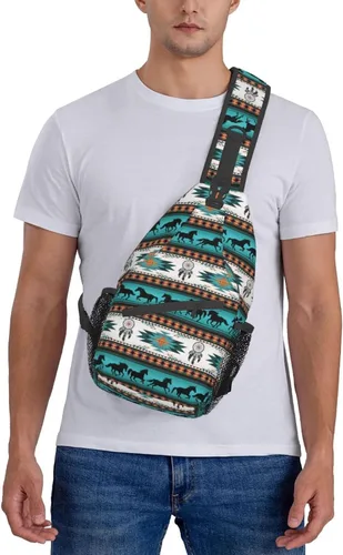 Miniatura 6 de SUCORONIS Bolso bandolera casual para mujeres y hombres, bolso de pecho cruzado, mochila ligera para viajes, senderismo, mochila, Estampado
