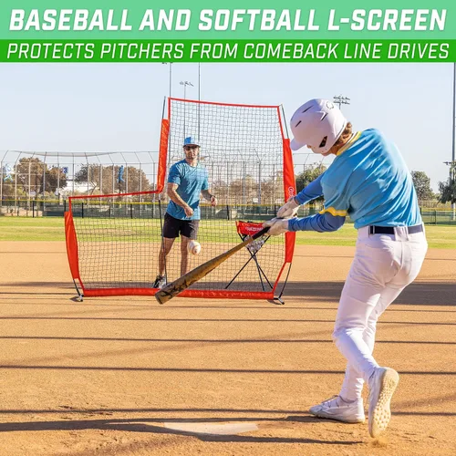 Miniatura 2 de Redes de lanzamiento de béisbol y sóftbol GoSports - Pantalla L o pantalla I - Red de protección del lanzador