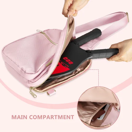 Miniatura 2 de Bolsa de pickleball para mujer - Bolsa de paleta con diseño de patente Rosa