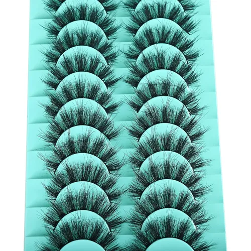 Miniatura 7 de APCYUST Pestañas postizas Wispy de visón natural, pestañas esponjosas, tiras de pestañas de muñeca, pestañas de visón sintético de aspecto natural