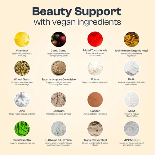 Miniatura 4 de My Vida Origins Cabello y uñas Cabello más grueso, uñas más fuertes, piel vibrante Apoya la belleza natural Zinc, biotina, vitamina E Vegano