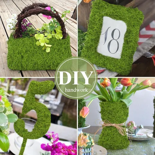 Miniatura 5 de ACRYCS Musgo falso verde musgo de 39 x 39 pulgadas para decorar césped artificial para plantas de interior, manualidades, centros de mesa, centros
