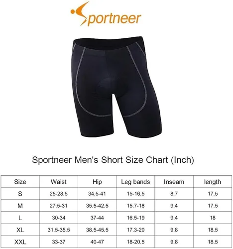 Miniatura 7 de Sportneer Padded Bike Shorts for Men - 4D Padding Mens Bicycle Cyling Tights Clothing for Road Bike Breathable Absorbent