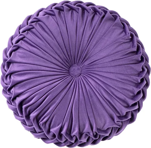 HLOVME Cojín Decorativo para Sofá Redondo de Calabaza 3D de Terciopelo para Sofá Cama Silla Suelo 15"X15", Morado