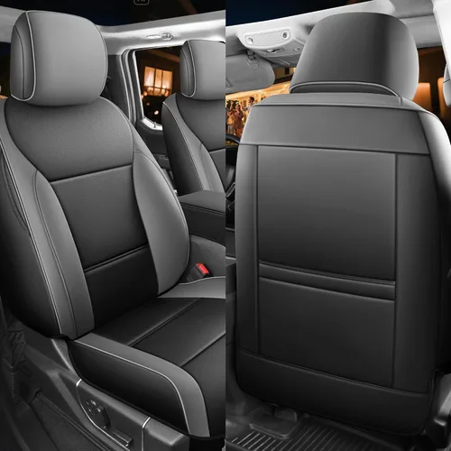 Miniatura 2 de Red Rain Fundas de cuero para asiento F150, ajuste personalizado para Ford F150 SuperCrew/CrewCab 2015 a 2025 XL XLT STX, camioneta pickup, juego
