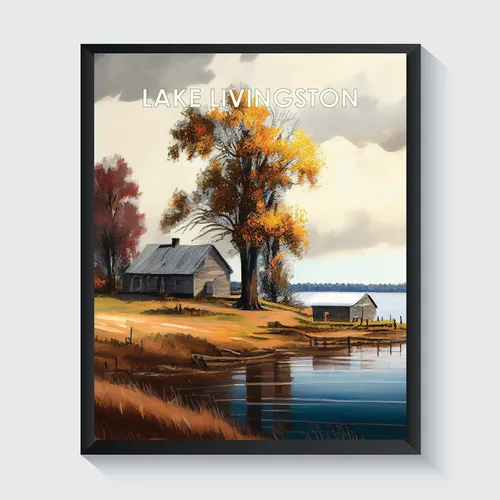 Miniatura 12 de Yellowstone Lake - Póster impreso artístico, ilustración, arte de pared, decoración de paisaje retro, paisaje, obra de arte para decoración de Lago
