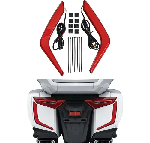 Miniatura 7 de TCT-MOTORPARTS Luces LED traseras de alforja para Honda Gold Wing 1800 GL1800 2018-2025 rojo (Red Lens)