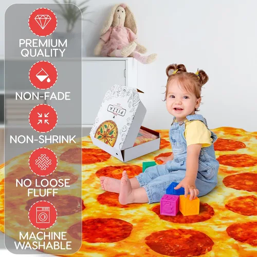 Miniatura 49 de Zulay Kitchen Manta Decorativa de Tortilla Burrito - Manta Gigante de Tortilla de Doble Cara para Adultos y Niños - 285 GSM Manta de Comida Suave