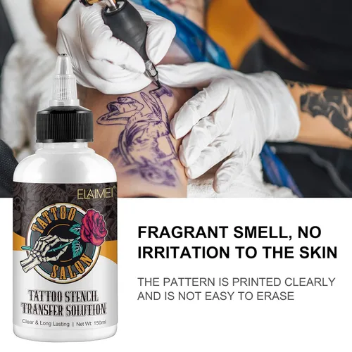 Miniatura 6 de Gel de transferencia de plantillas de tatuaje, crema mágica para plantillas, solución de aplicación de tatuaje para plantillas de máquinas de papel