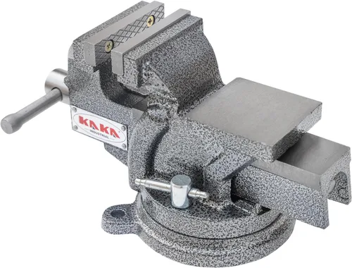 Miniatura 4 de KAKA INDUSTRIAL Prensas de banco de 3 pulgadas de ancho de mandíbula, apertura de mandíbula de 3.5 pulgadas, Base giratoria resistente