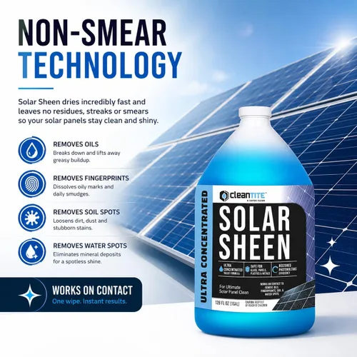 Miniatura 5 de Limpiador de paneles solares de 1 galón (hace 18.06 oz) - Solución de limpieza súper concentrada para vidrio, metal, madera y plástico - Elimina