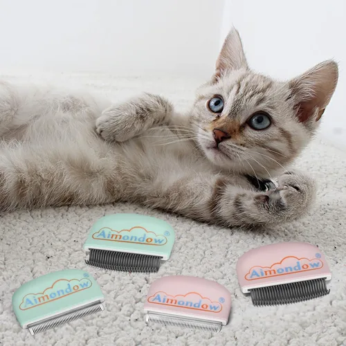 Miniatura 6 de Peine para gatos, cepillo para pelar y arreglar, depilación masajeadora, peine de concha para gatos, perros, cachorros, conejos, conejos, fácil