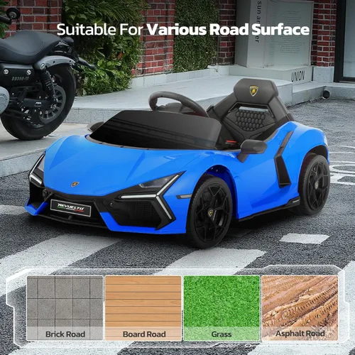 Miniatura 7 de ELEMARA Lamborghini Auto eléctrico de paseo para niños con puerta de tijera, vehículo eléctrico con control remoto, autos para niños para conducir