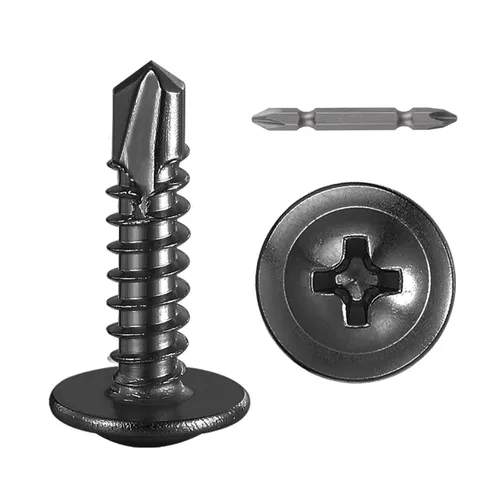 Miniatura 18 de (200 piezas) Wensilon #10×1" para Tornillos Autorroscantes para Chapa Metálica de Acero Inoxidable 410 con Cabeza de Brida de Alta Resistencia