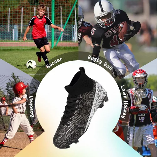 Miniatura 6 de Tacos de fútbol para niños y niñas, zapatos de fútbol para césped AGFG